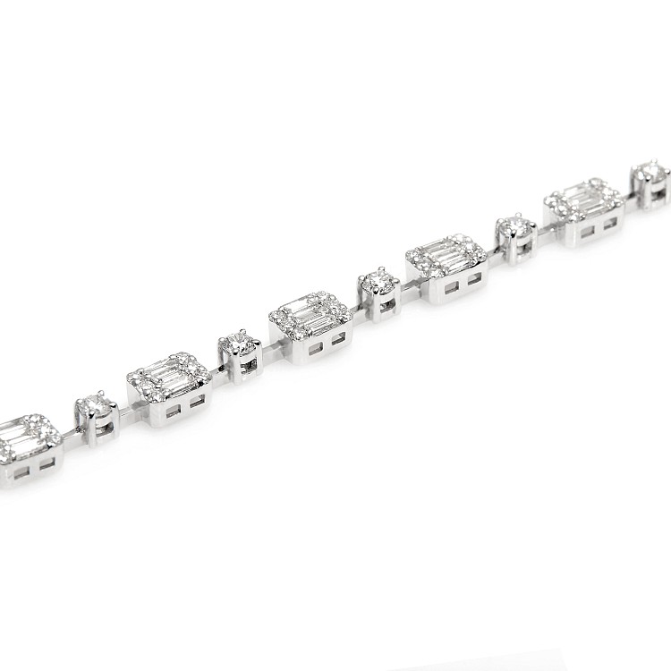 Bratara 2.40ct br3036 din Aur cu Diamante Baguette