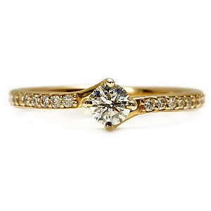 Inel de logodna din Aur Galben 14k cu Diamant Briliant Certificat GIA i122358DiDi