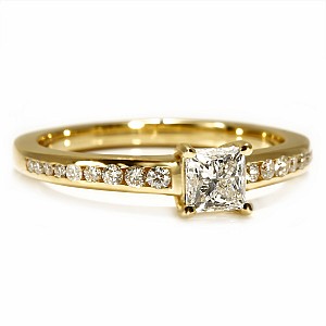 Inel de logodna din Aur Galben 18k cu Diamant Princess 0.50ct Certificat GIA i122866DipDi