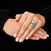 Inel Cadou i1167Tpswdbdi din Aur sau Platina cu Topaz Swiss Blue si Diamante