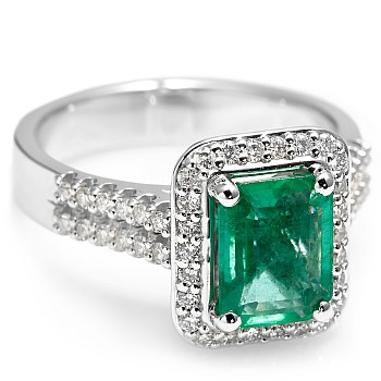 Inel de Logodna i1902smdi din Aur cu Smarald Emerald si Diamante 