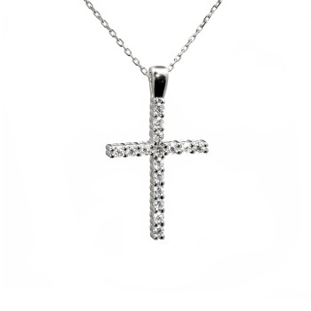 Cruciulita Unisex din Aur sau Platina cu Diamante pan1015