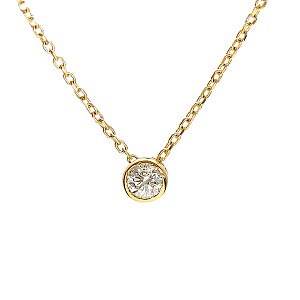 Choker din Aur Galben 14k cu Diamant Natural 0.15ct pan563